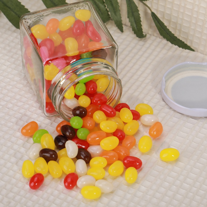 Vanjoin square clear 200ml glass jar 52mm round-mouth honey jam candy sauce storage jars in bulk