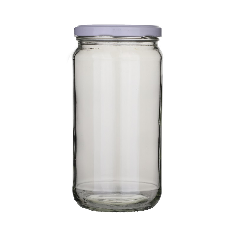 Vanjoin storage glass jar 840ml clear empty food canning jars for honey jelly yellow peach packaging with deep metal lid