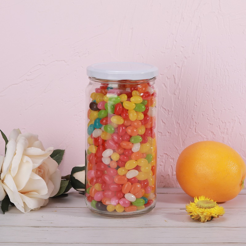 Vanjoin storage glass jar 840ml clear empty food canning jars for honey jelly yellow peach packaging with deep metal lid