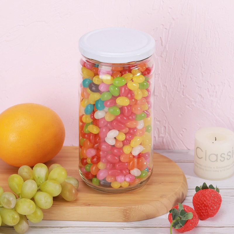 Vanjoin storage glass jar 840ml clear empty food canning jars for honey jelly yellow peach packaging with deep metal lid