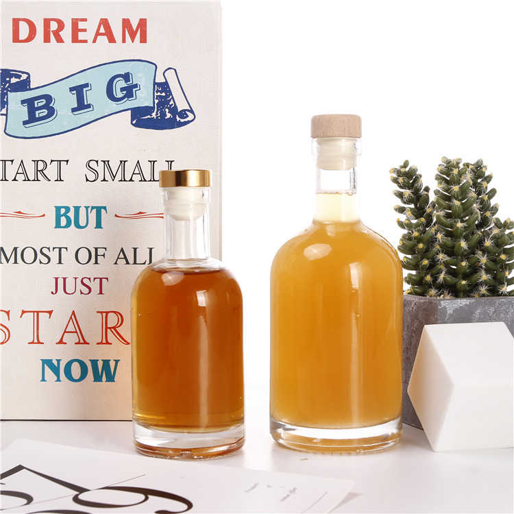 Vanjoin wholesale Empty Clear 100ml 375ml 500ml 750ml Glass Vodka Whisky Liquor Bottles With Cork