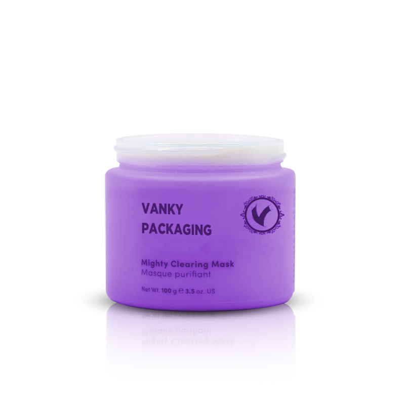 Vanky Lux 50g 100g white glass jar with plastic ABS lid China wholesale