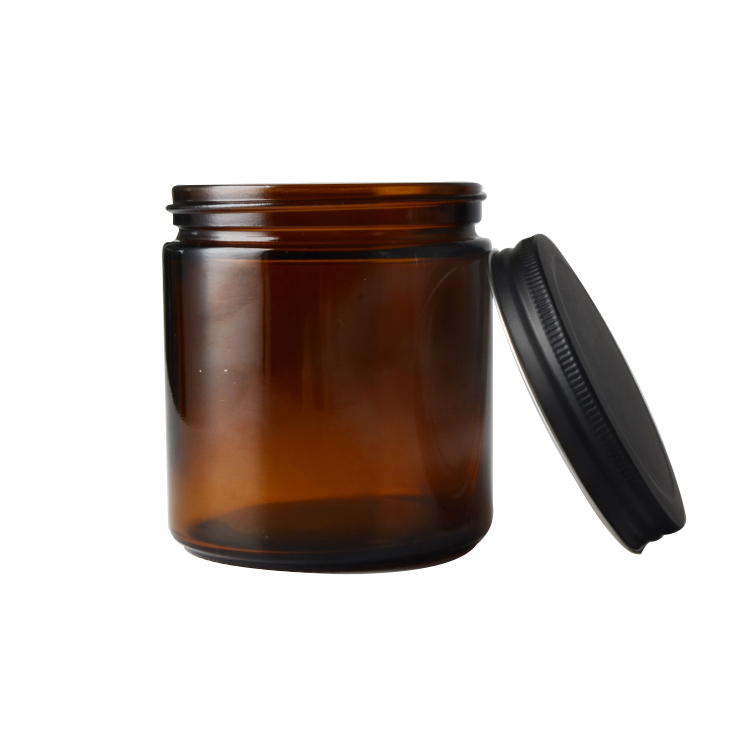 Vanky high quality amber 500g glass cream jar with lid