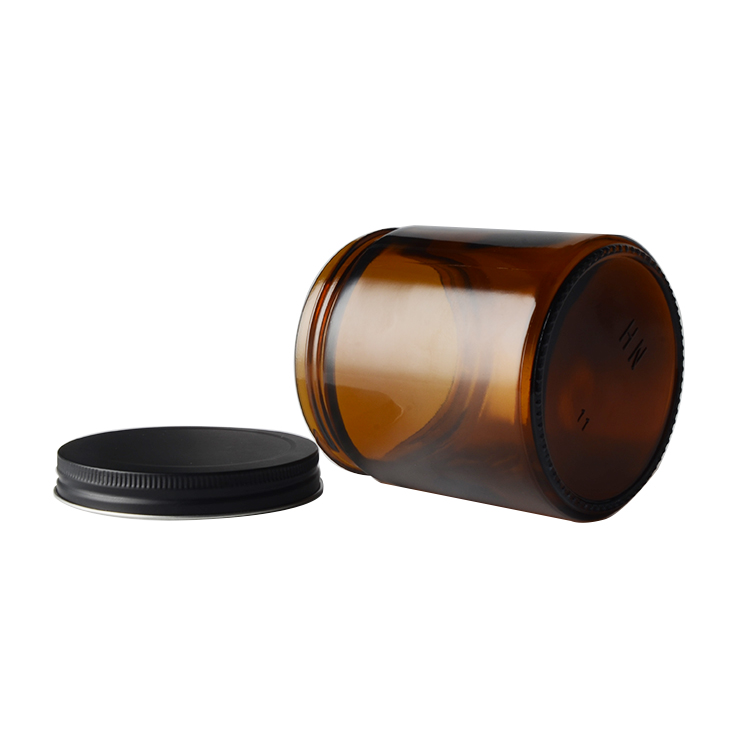 Vanky high quality amber 500g glass cream jar with lid