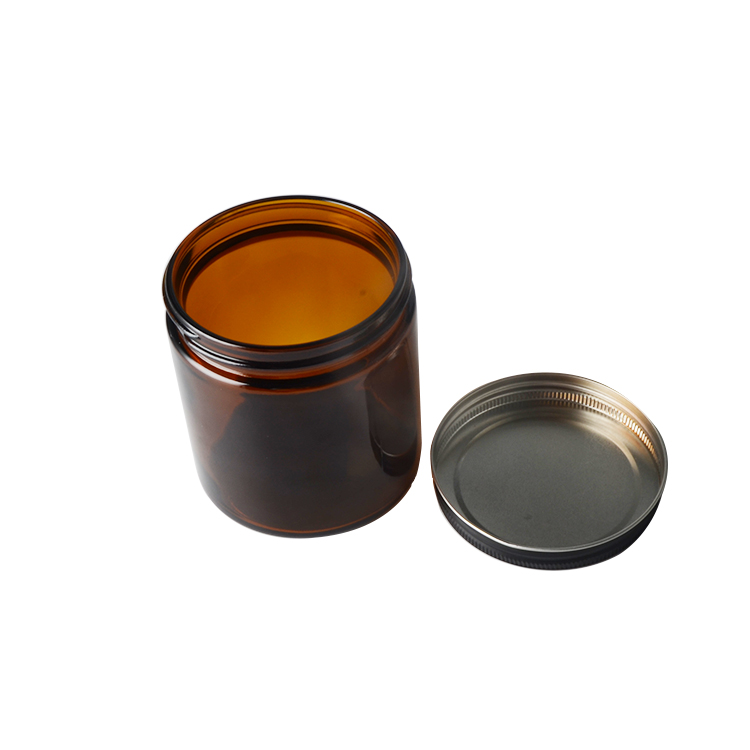 Vanky high quality amber 500g glass cream jar with lid