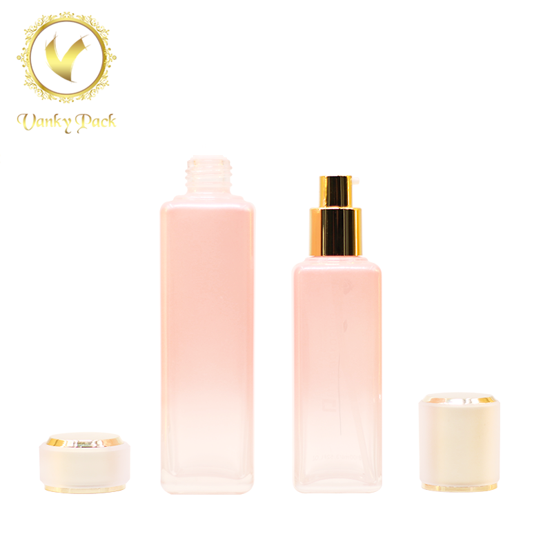 Vanky high quality pink 15ml 30ml 40ml glass bottle jar