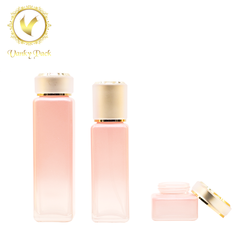 Vanky high quality pink 15ml 30ml 40ml glass bottle jar
