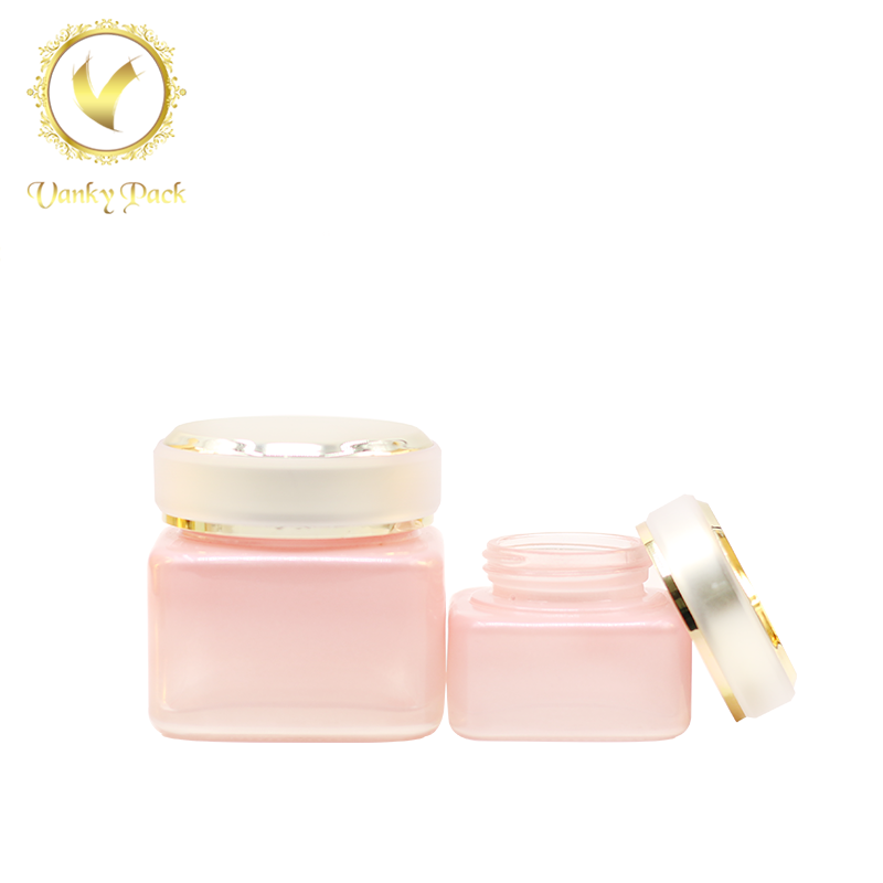 Vanky high quality pink 15ml 30ml 40ml glass bottle jar