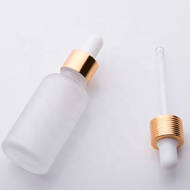 Vape 1oz Glass Dropper Bottle Solid White For Oil Aluminum Screw Cap 30ml Clear White Frosted E Liquid Oil Glass Pipette Bottle