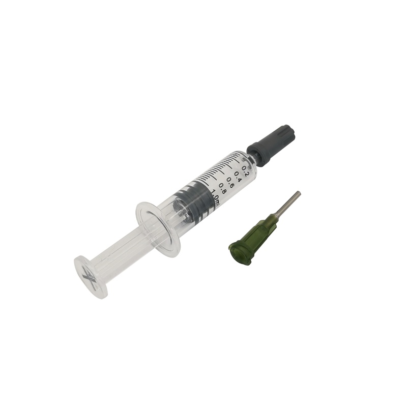 Vapes packaging luer slip prefilled cbd oil 1 ml glass syringe with needle