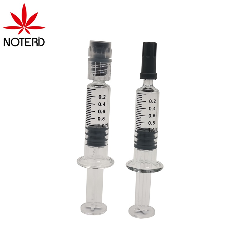 Vapes packaging luer slip prefilled cbd oil 1 ml glass syringe with needle