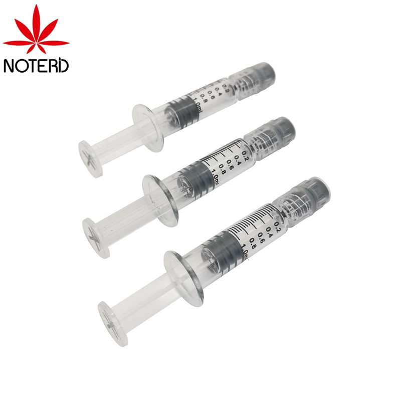 Vapes packaging luer slip prefilled cbd oil 1 ml glass syringe with needle