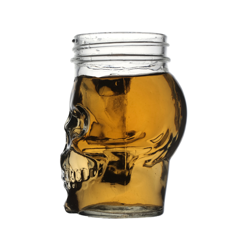 Various Capacity Container Skeleton Shaped Storage Glass Jars and Bottle Wholesale