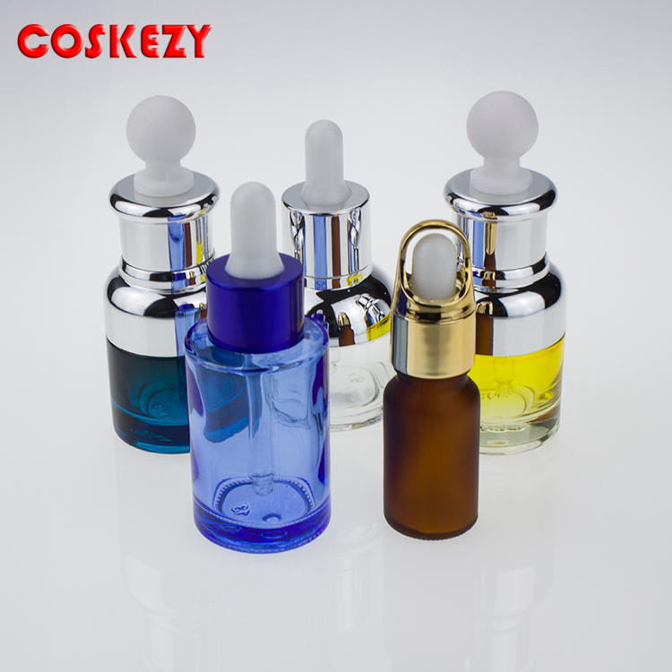 Various Kinds Colored Glass Cosmetic Bottle with Dropper, Luxury Empty Wholesale glass essential oil Dropper Bottle 30ml