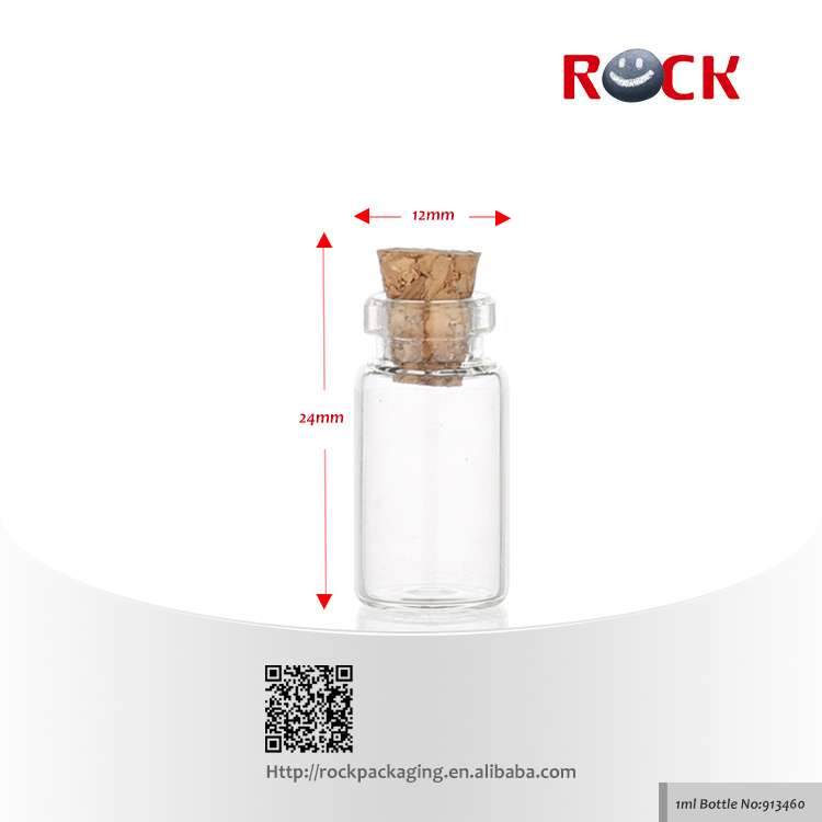 Various Size Clear Home Use Mini Small Glass Bottle With Cork Lid