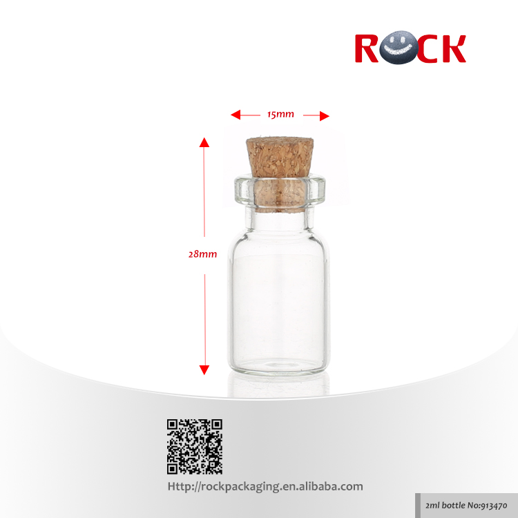 Various Size Clear Home Use Mini Small Glass Bottle With Cork Lid