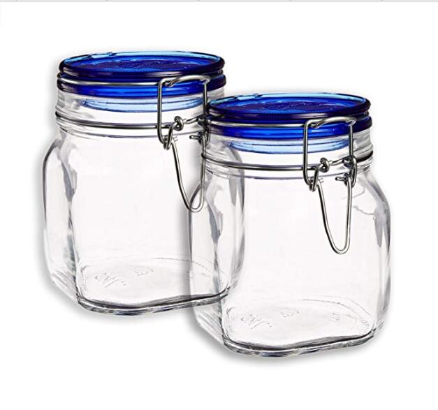 Various Size Clear Round BorosilIcate Glass Kitchen Storage Tank Airtight Glass Spiece Jar with Glass Lid