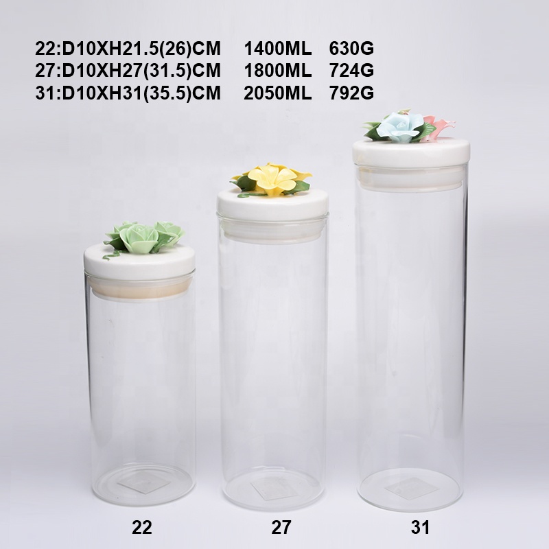 Various Sizes Premium Glass Storage Jar with CERAMIC lid