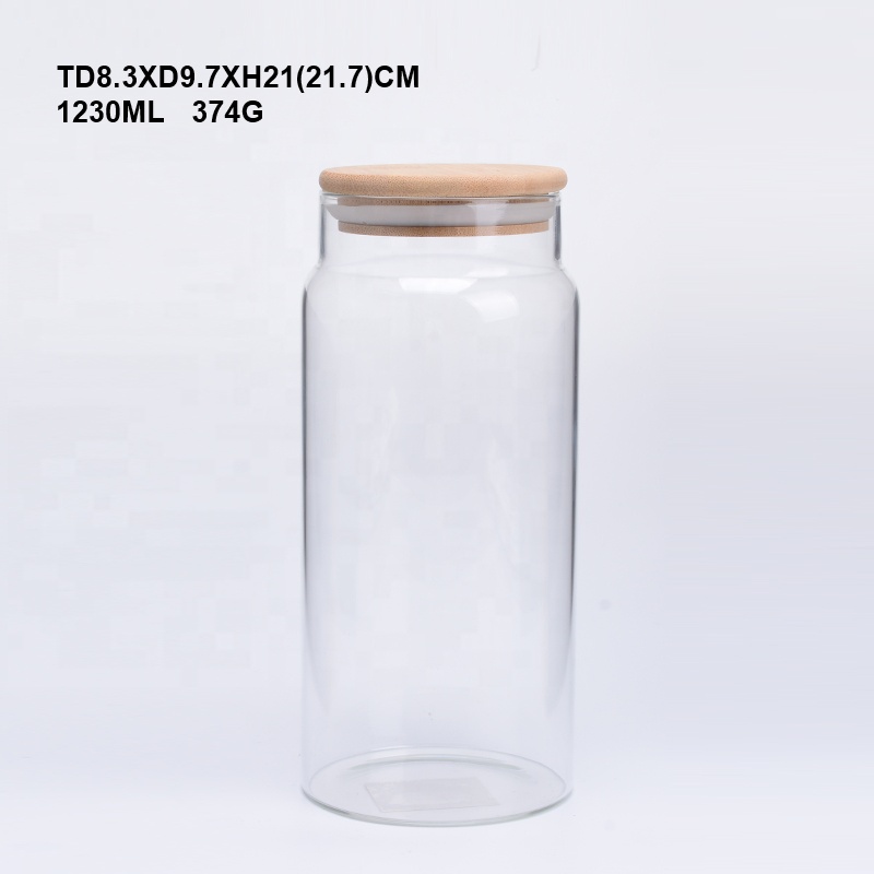 Various Sizes Premium Glass Storage Jar with bamboo lid