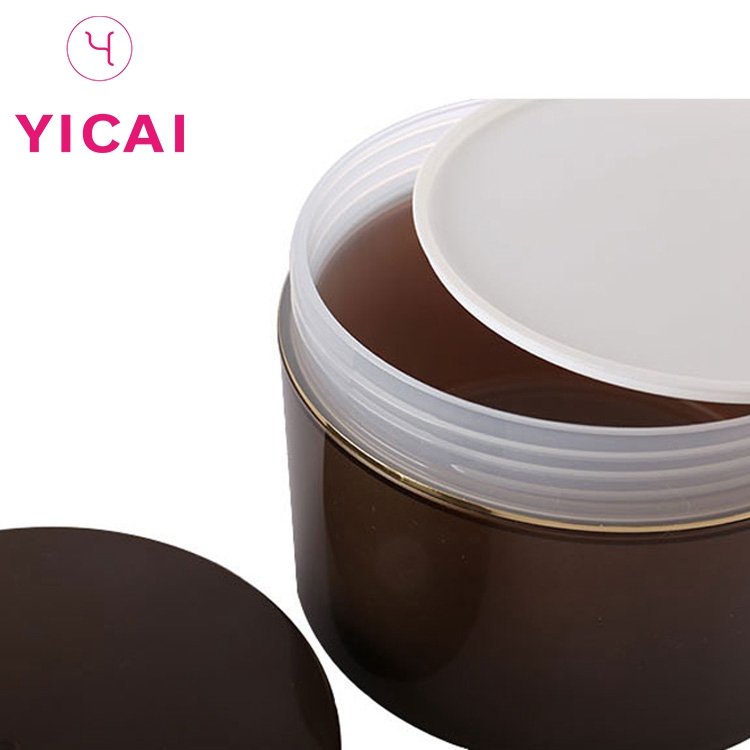 Various Widely Used Amber Round Double Wall Cosmetics Pp Plastic Jar With Screw Cap