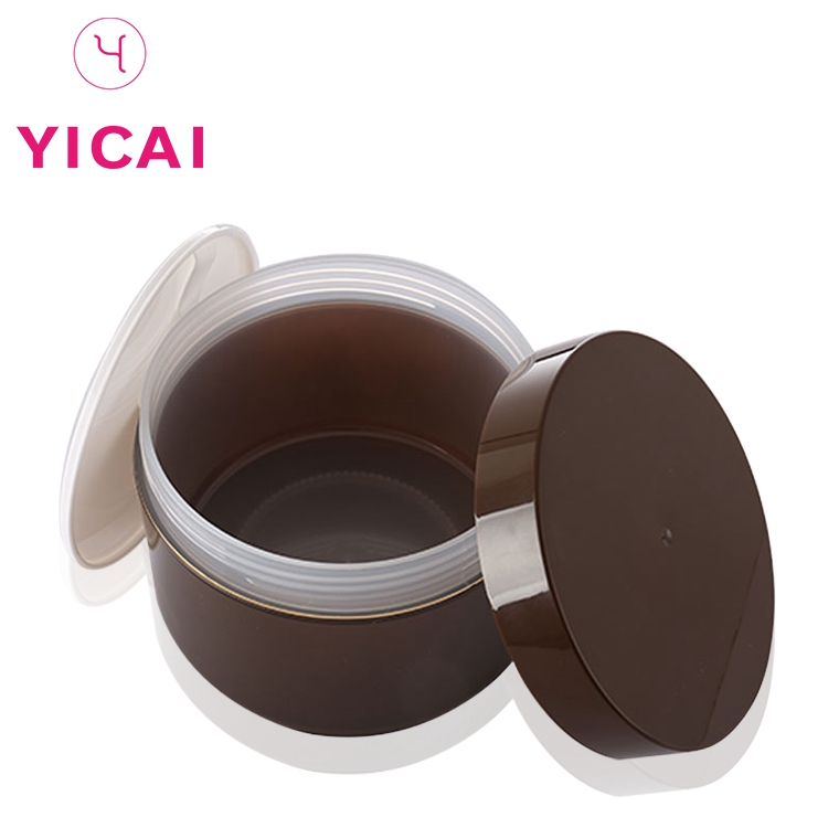 Various Widely Used Amber Round Double Wall Cosmetics Pp Plastic Jar With Screw Cap