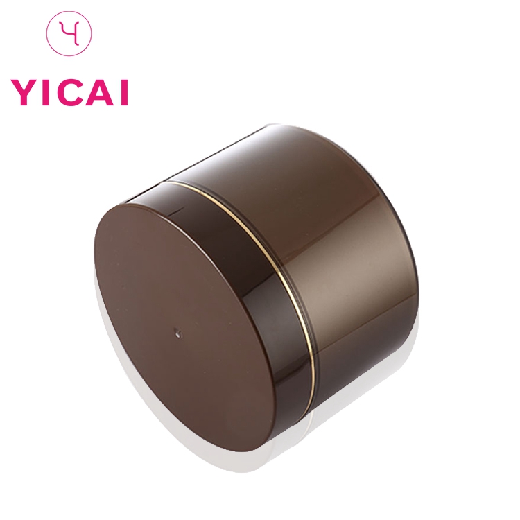 Various Widely Used Amber Round Double Wall Cosmetics Pp Plastic Jar With Screw Cap