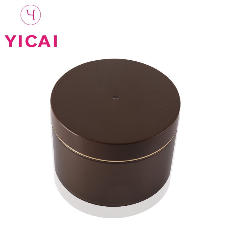 Various Widely Used Amber Round Double Wall Cosmetics Pp Plastic Jar With Screw Cap