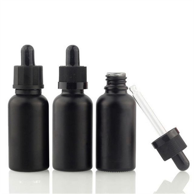 Various capacity black glass bottle for cosmetic