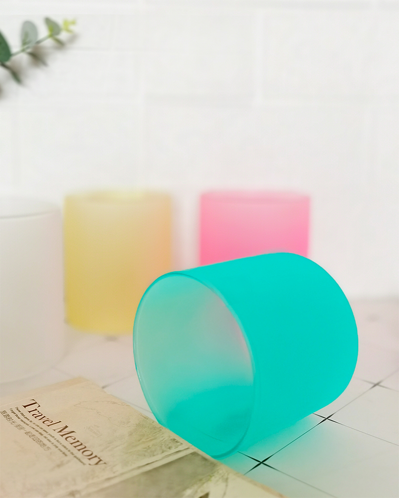 Various color matte/frosted empty candle container glass jar with wood lid