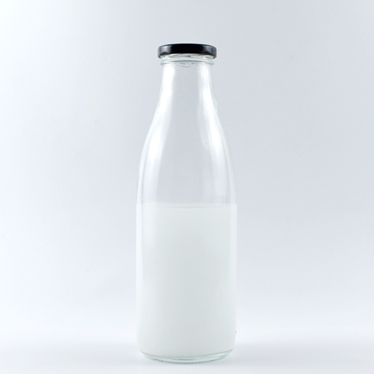 Various colours and designs customizable Wholesale custom logo 1 liter glass bottles 1000ml milk bottle with lid