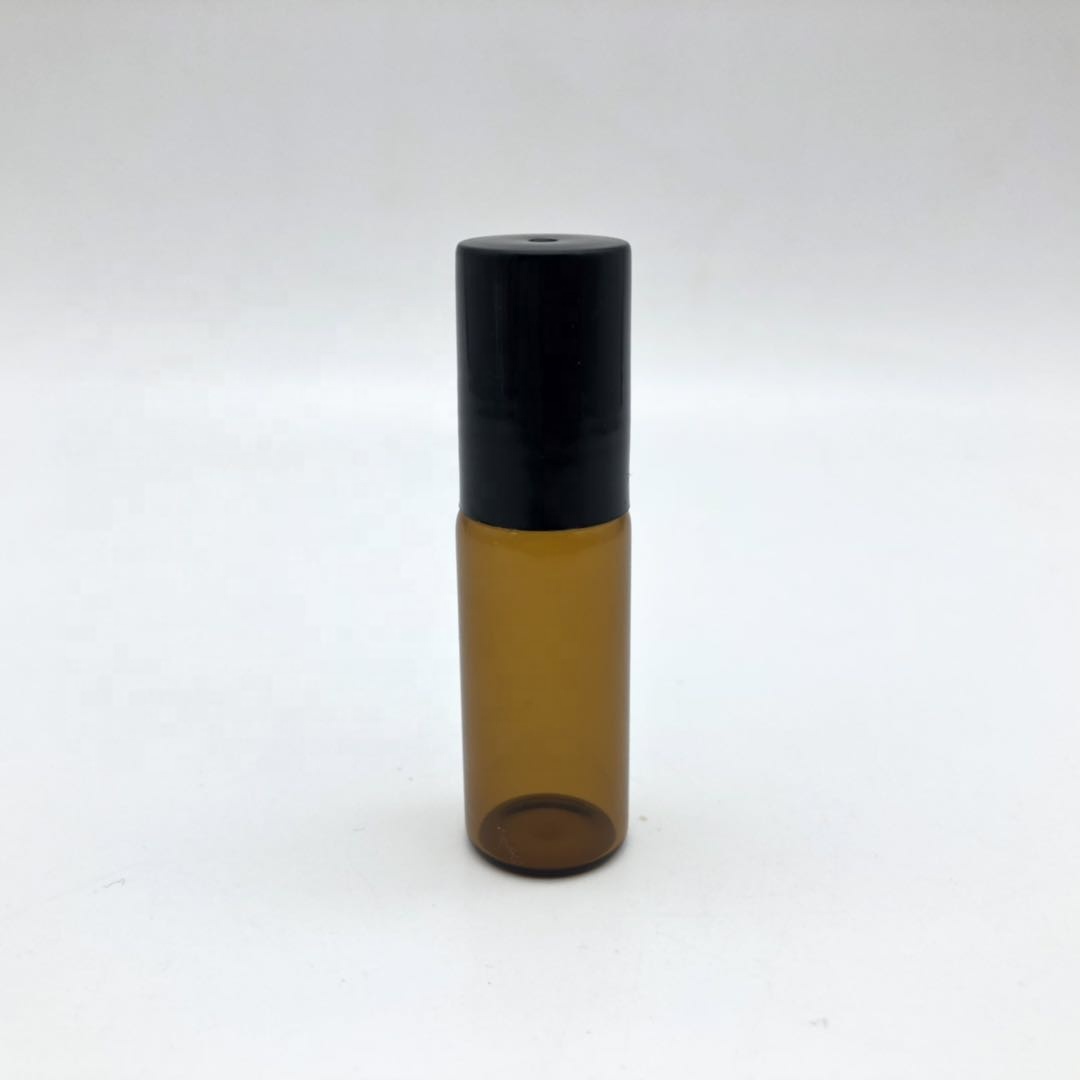 Vial Bottle Amber Roll on Glass 5ml Rubber Dropper Essential Oil Personal Care Blue Reply Whithin 12 Hours Offset Printing Small