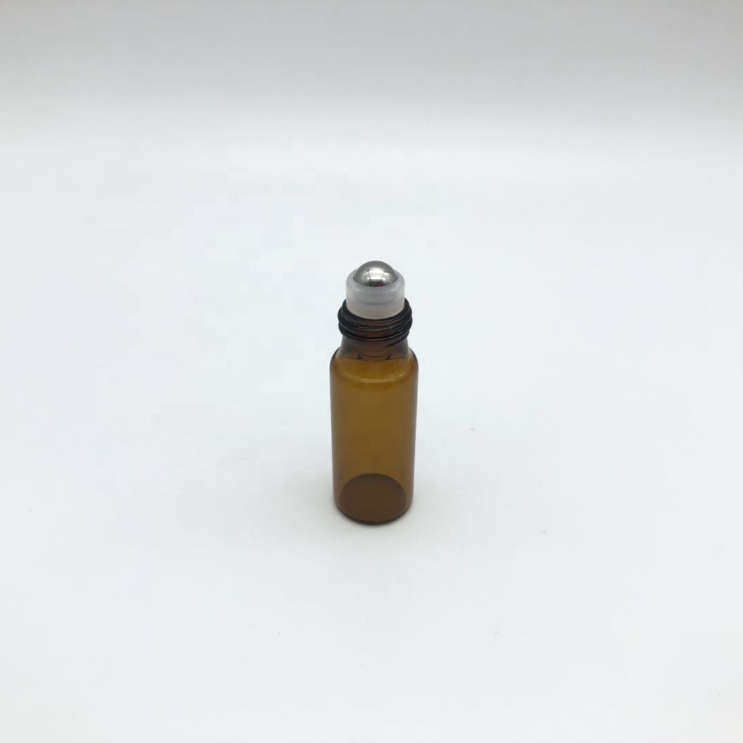 Vial Bottle Amber Roll on Glass 5ml Rubber Dropper Essential Oil Personal Care Blue Reply Whithin 12 Hours Offset Printing Small