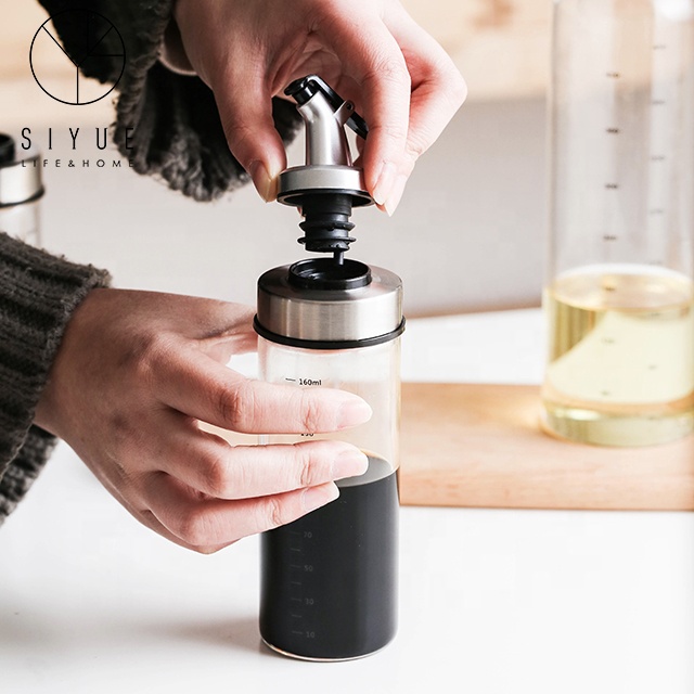 Vinegar Dispenser Empty Sauce Spice Condiment Bottles Kitchen Cooking Olive Measuring Dropper Glass Bottle Oil Dispenser 1773