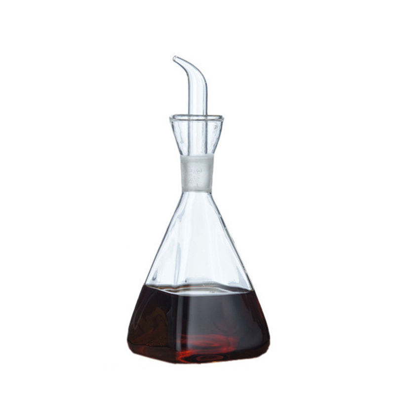 Vinegar Dispenser Olive Cooking Kitchen Oil Pot With Glass Bottle Leak Proof Spout
