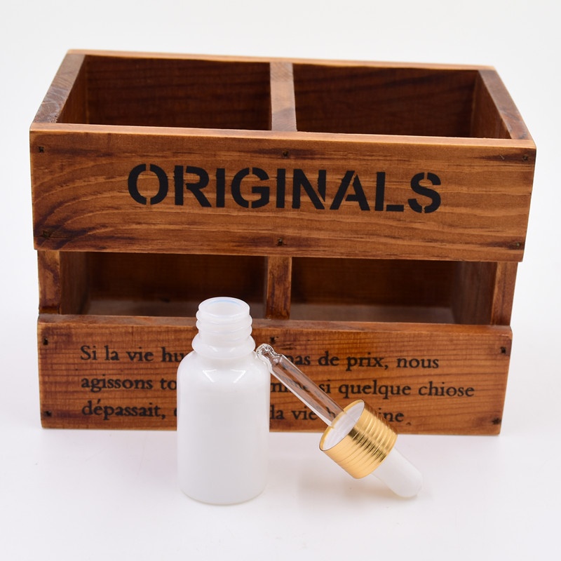 Vintage 1oz 30ml white round cbd tincture bottle packaging frascos de vidrio weed glass bottles with dropper spray pump lid