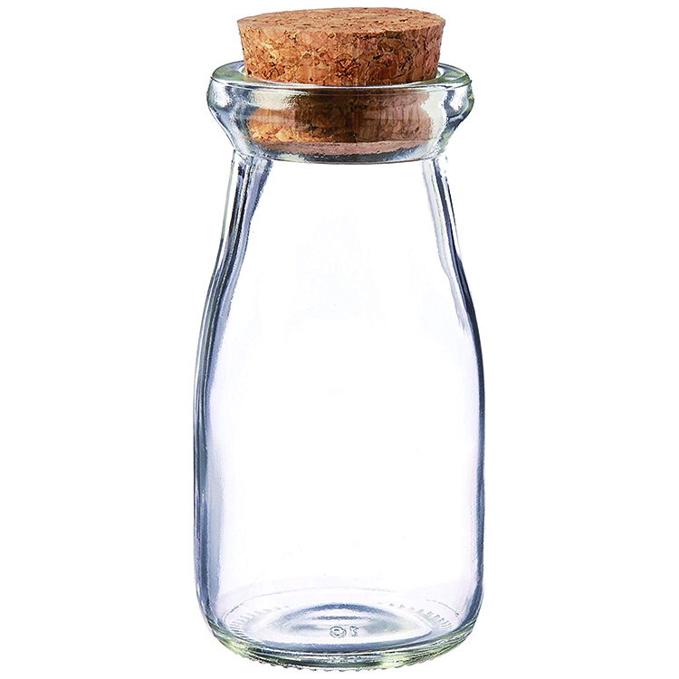 Vintage Milk Bottle-Shaped Corked Glass Bottles 100ml
