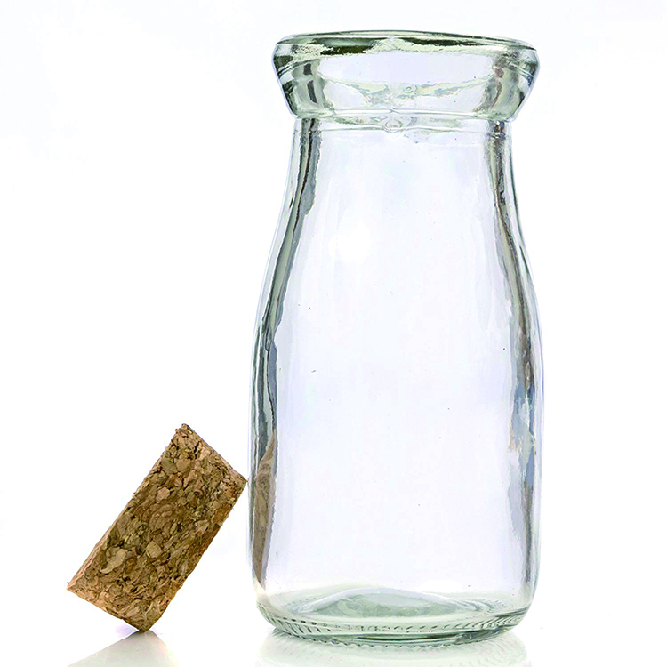 Vintage Milk Bottle-Shaped Corked Glass Bottles 100ml