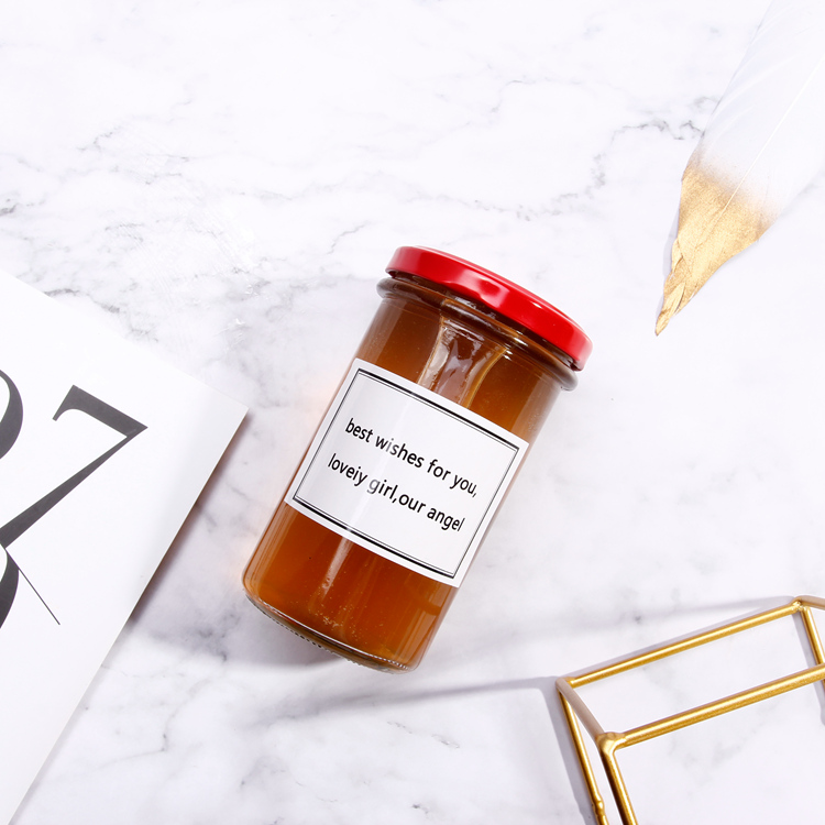 Vintage Style Jar 212ml Bonta Glass Jar Honey Packaging Clear Glass Bonta Jar With Custom Sticker And Lid