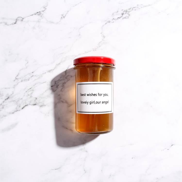 Vintage Style Jar 212ml Bonta Glass Jar Honey Packaging Clear Glass Bonta Jar With Custom Sticker And Lid