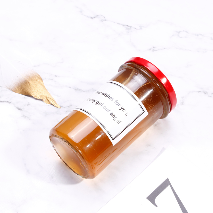 Vintage Style Jar 212ml Bonta Glass Jar Honey Packaging Clear Glass Bonta Jar With Custom Sticker And Lid