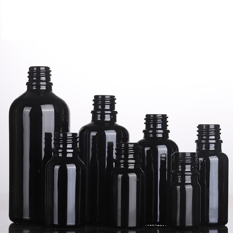 Violet 5ml 10ml 15ml 20ml 30ml 50ml 100ml black glass oil dropper bottles with pipette bottle