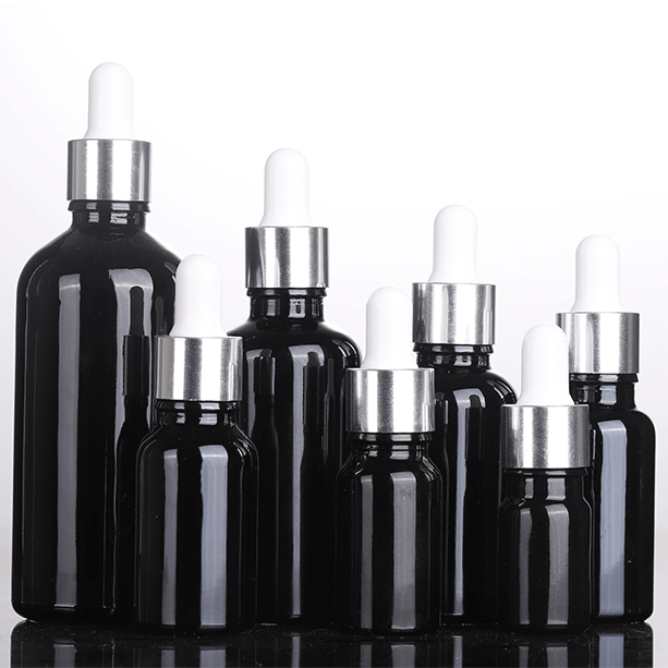 Violet Glass Dropper Bottle 30ml with Black Pipette for Essential oil