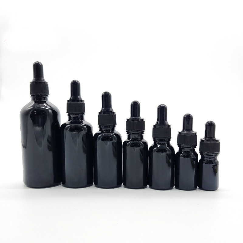 Violet Glass Dropper Bottle 30ml with Black Pipette for Essential oil
