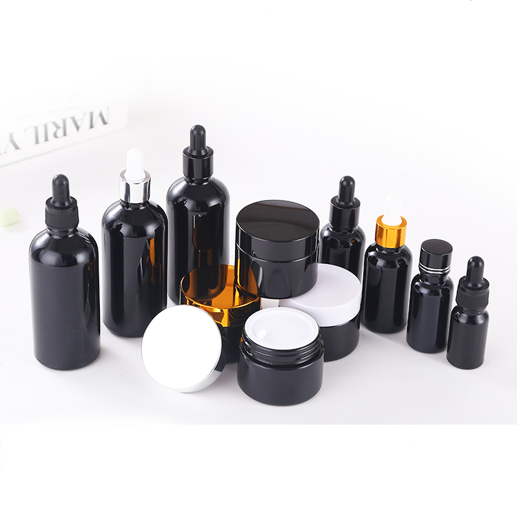 Violet Glass Dropper Bottle 30ml with Black Pipette for Essential oil