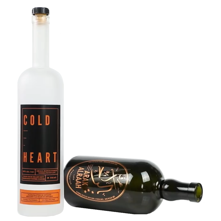 Vodka Spirit Glass Bottle Vodka Liquor Bottles for Liquor with Cork Wholesale 750ml glass bottles