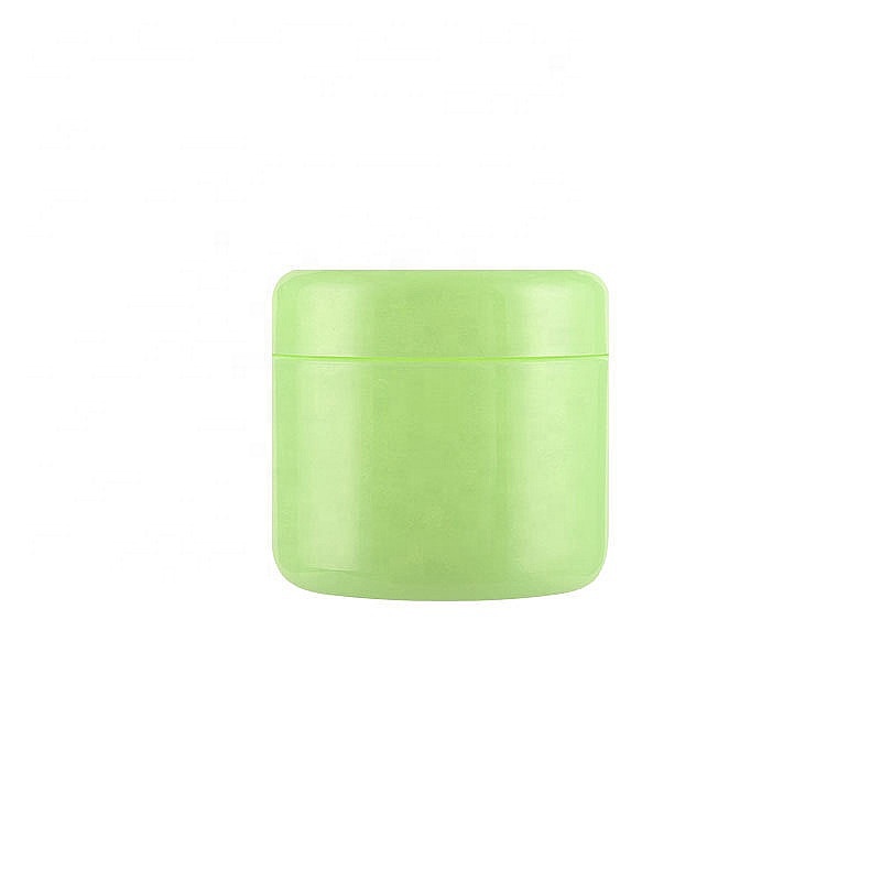 W001 250ml plastic cosmetic jar 4 oz green pink cosmetic plastic cream jar with lid