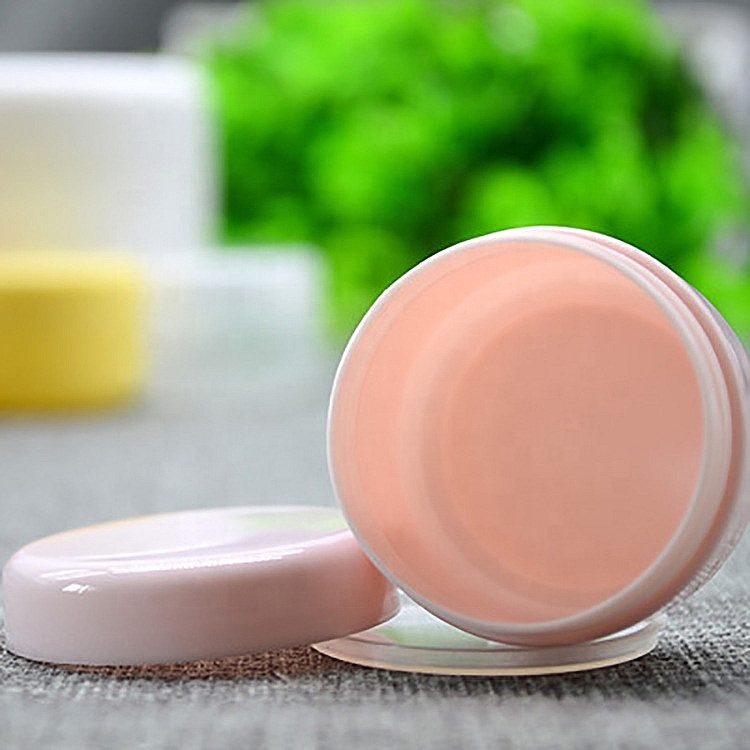 W001 250ml plastic cosmetic jar 4 oz green pink cosmetic plastic cream jar with lid