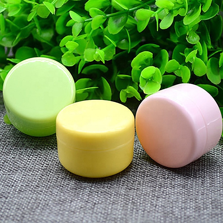 W001 250ml plastic cosmetic jar 4 oz green pink cosmetic plastic cream jar with lid