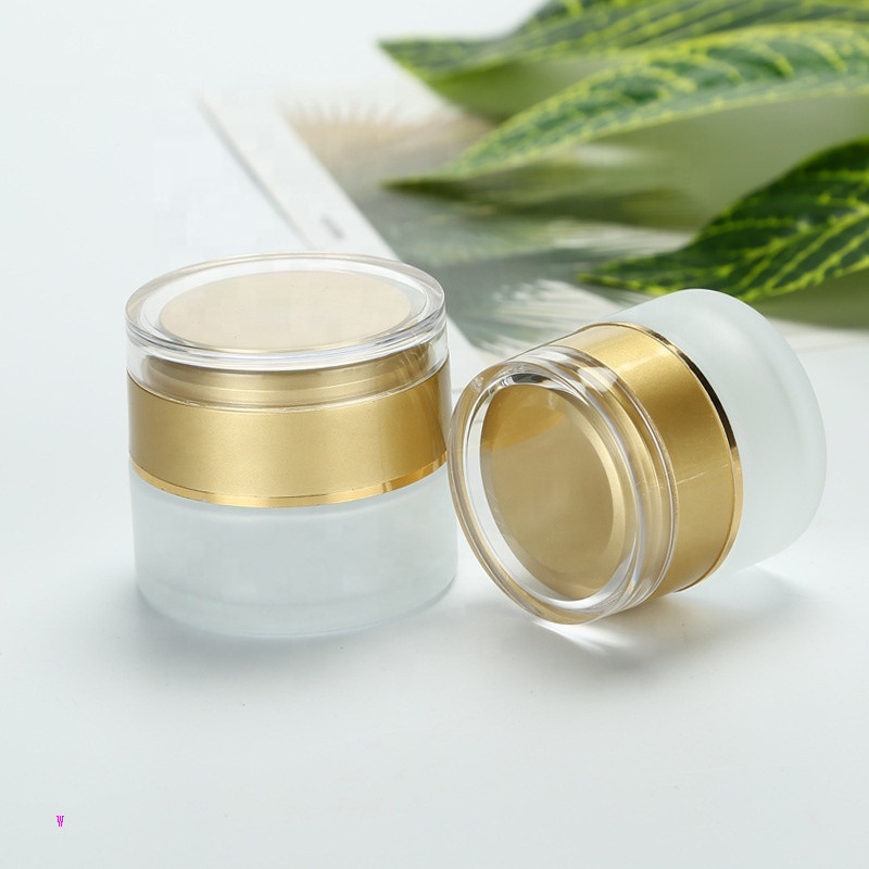 W001 4 oz cosmetic frosted glass cream jar