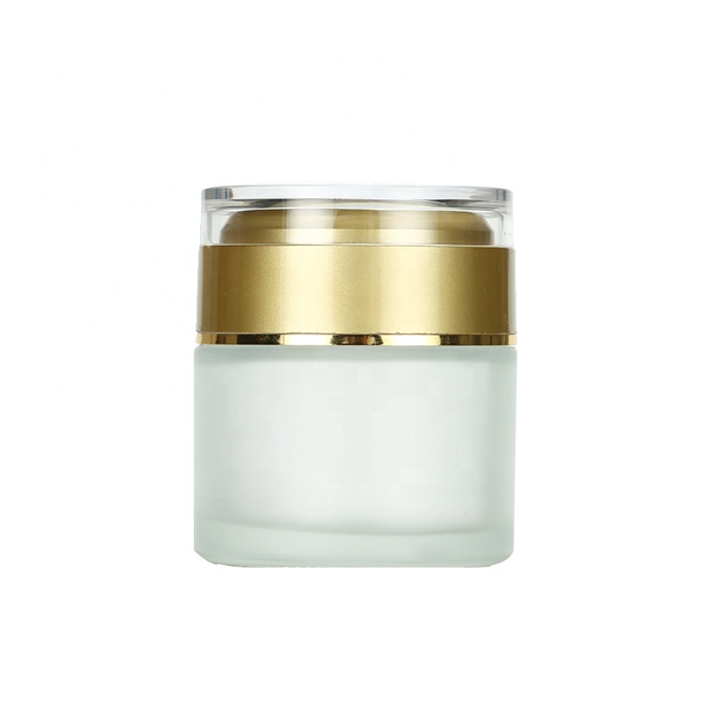 W001 4 oz cosmetic frosted glass cream jar